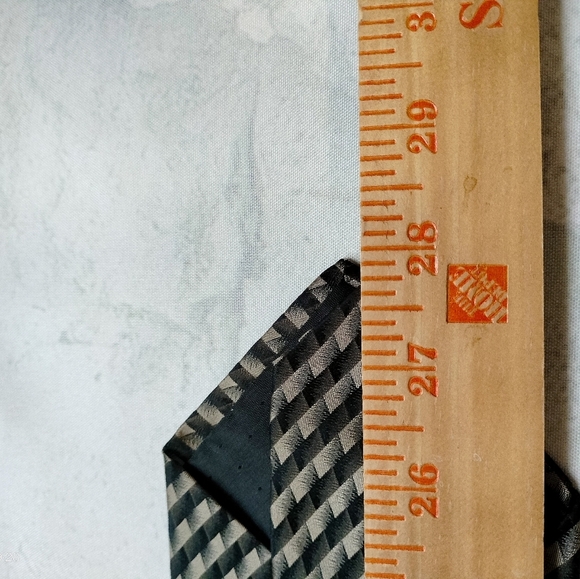 Pavone Black Taupe Men's Silk Tie Necktie Stripe Checks Made in Italy Formal - Picture 11 of 11